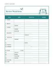 English Worksheet: Word Form Worksheet