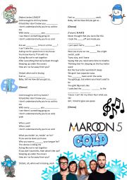Cold - Maroon 5 Worksheet