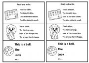 English Worksheet: First Reading and Writing Worksheet