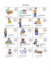 English Worksheet: Daily routine