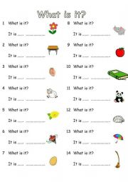 English Worksheet: What is it?