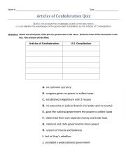 English Worksheet: Articles of Confederation