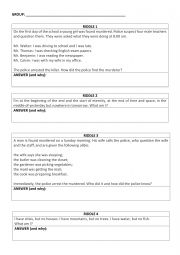 English Worksheet: Mystery Riddles 