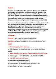 English worksheet: AURORAS