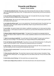 English Worksheet: proverbs