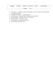 English Worksheet: vocabulary exercise 