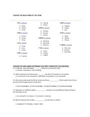 English Worksheet: GERUND OR INFINITIVE