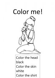 English Worksheet: Color me