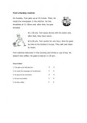 English Worksheet: Tom�s Routine