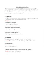 English Worksheet: Writing emails to professors