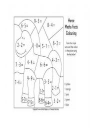 English Worksheet: MATHS COLOURING