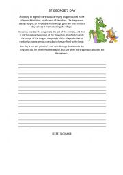 English Worksheet: Saint George�s day