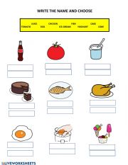 English Worksheet: healthy unhealthy food