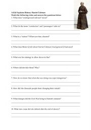 English Worksheet: A kid explains history Harriet Tubman