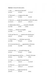 English Worksheet: Quantifiers