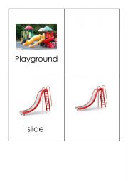 English Worksheet: Montessori playground cards