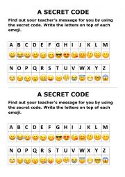 English Worksheet: secret code