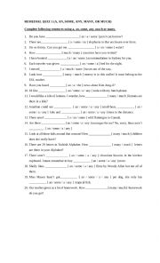 English Worksheet: A, AN, SOME, ANY