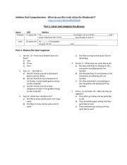 English Worksheet: hobbies Oral comprehension 