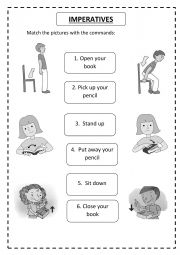 English Worksheet: IMPERATIVES