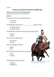 English Worksheet: Listening: 5 Things You Should Know About The Middle Ages