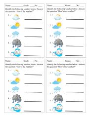 English Worksheet: Weather