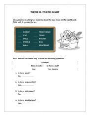 English Worksheet: There is There is not