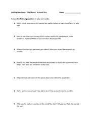 English worksheet: The Money by Junot Diaz