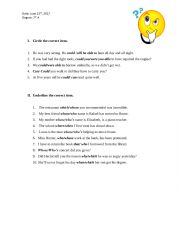 English Worksheet: Can- Could