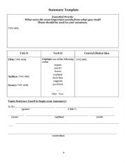 English Worksheet: Summary template