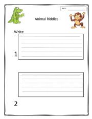 Animal Riddles - ESL worksheet by Rosykelly