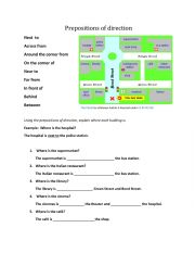 Prepositions of Direction Practice with map 