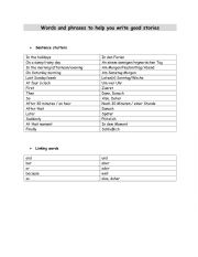 English Worksheet: sentence starters and linking words 