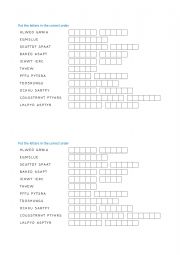 English Worksheet: PASTA LEGUMES VOCABULARY REVIEW