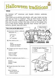 English Worksheet: Haloween traditions