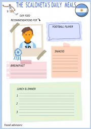 English Worksheet: The scaloneta daily meals - FIFA WORLD CUP 