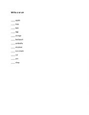 English Worksheet: Write a or an