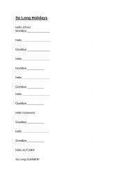 English Worksheet: Holiday poem