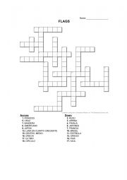 CROSSWORD : FLAGS, COUNTRIES AND NATIONALITIES
