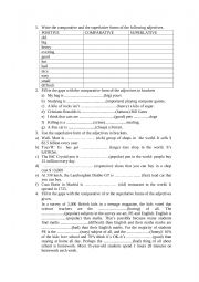 English Worksheet: Comparative and supelative adjectives 