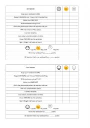 English worksheet: My notebook checklist