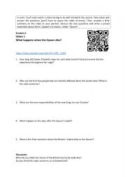 English Worksheet: What happens when the queen dies listening comprehension 
