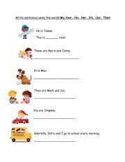 English Worksheet: Possessive adjectives