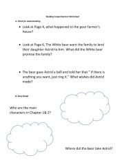 English Worksheet: East of the Sun, West of the moon Chapter 1 vocabulary