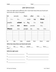 English Worksheet: sight words