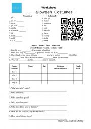 English Worksheet: Halloween Costumes!