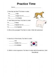 English Worksheet: Superlatives & Comparatives