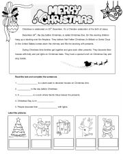 English Worksheet: Chrismas History