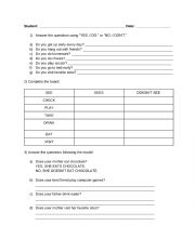English Worksheet: DO / DOES REVIEW EXERCISES