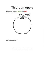 English Worksheet: This is an Apple